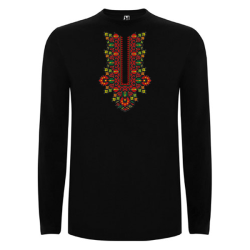 Мъжка черна блуза с мотиви на шевици