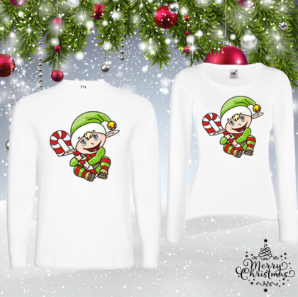 Комплект коледни блузи- Елф