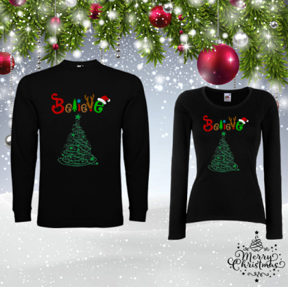 Комплект коледни блузи- Believe