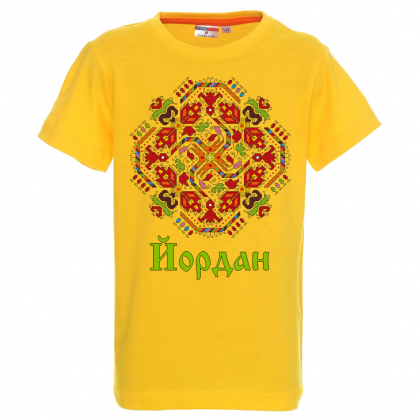 Тениска с щампа с шевица