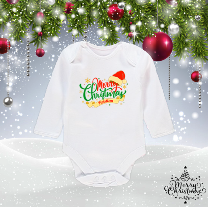 Бебешко боди- Merry Christmas с име по избор