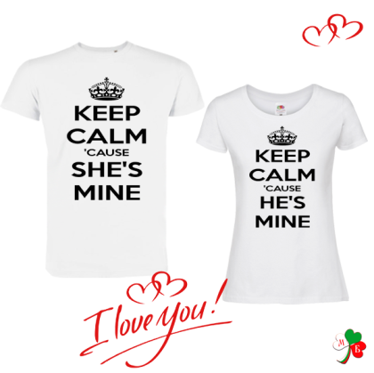 Комплект бели тениски- Keep calm