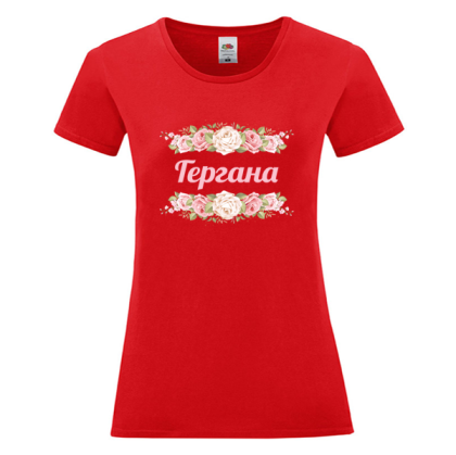Цветна дамска тениска - Гергана с рози