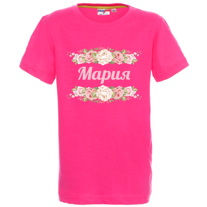 Цветна детска тениска- Мария и рози