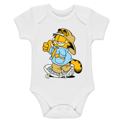 Бяло бебешко боди- Гарфилд