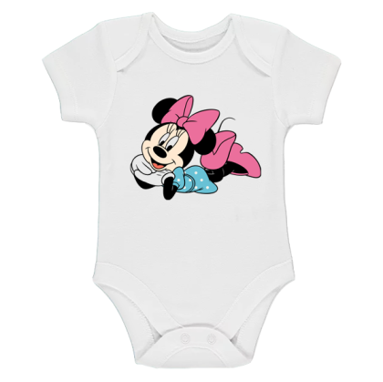 Бяло бебешко боди- Мини Маус