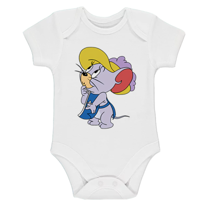 Бяло бебешко боди- Том и Джери