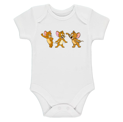 Бяло бебешко боди- Том и Джери