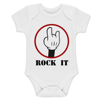 Бяло бебешко боди- Rock it