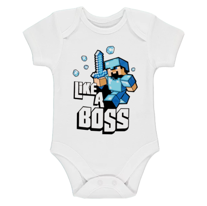 Бяло бебешко боди- Like a boss