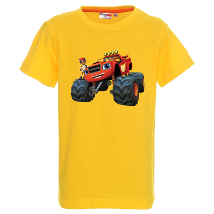 Цветна детска тениска- Пламъчко и машините