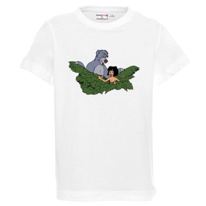 Бяла детска тениска- Маугли