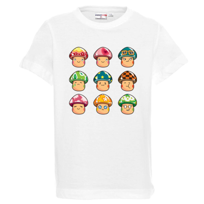 Бяла детска тениска- Супер Марио