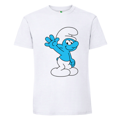 Бяла мъжка тениска- Смърф
