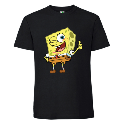 Черна мъжка тениска- Спондж Боб