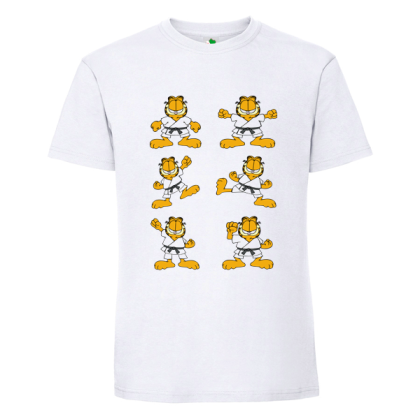 Бяла мъжка тениска- Гарфилд