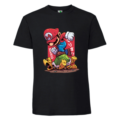 Черна мъжка тениска- Супер Марио