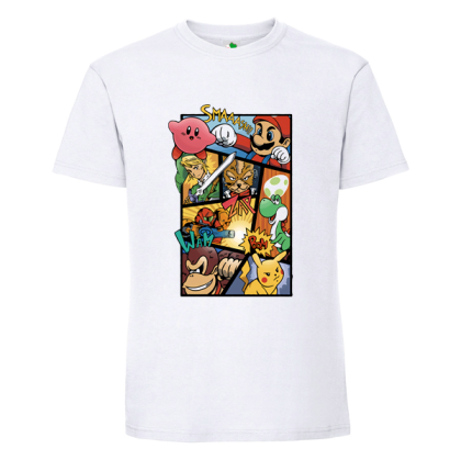 Бяла мъжка тениска- Супер Марио
