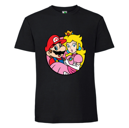 Черна мъжка тениска- Супер Марио