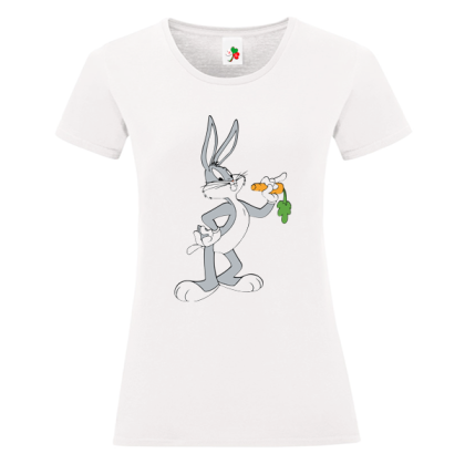 Бяла дамска тениска- Бъгс Бъни