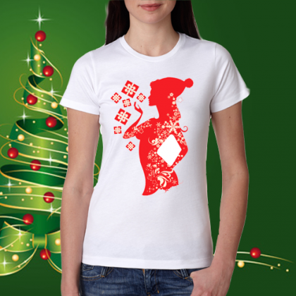 Дамска коледна тениска