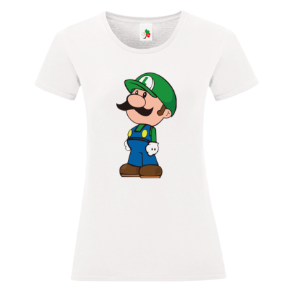 Бяла дамска тениска- Супер Марио