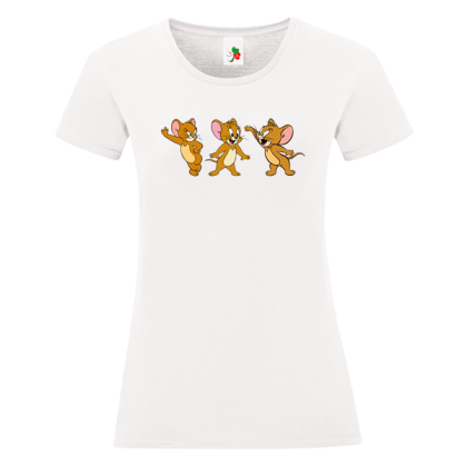 Бяла дамска тениска- Джери