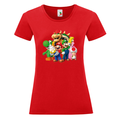 Цветна дамска тениска- Супер Марио