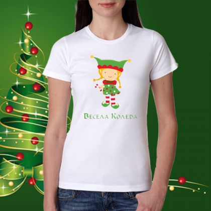 Дамска коледна тениска