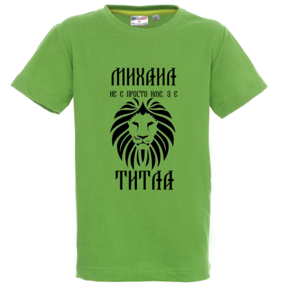 Цветна детска тениска- Михаил е титла