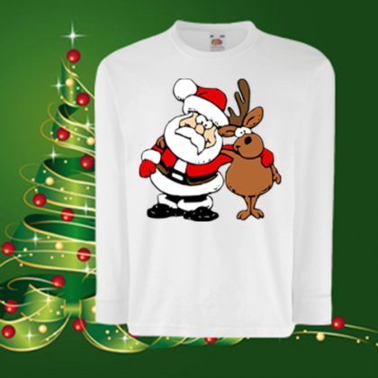 Детска коледна блуза Дядо Коледа и Елена