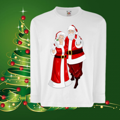 Детска коледна блуза Дядо и Баба Коледа