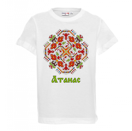 Тениска с щампа с шевица