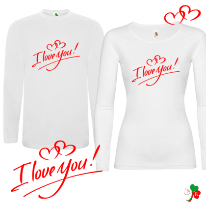 Комплект бели блузи- I love you