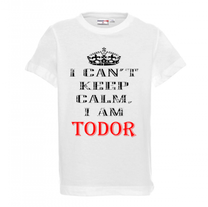 Бяла детска тениска "Keep calm"