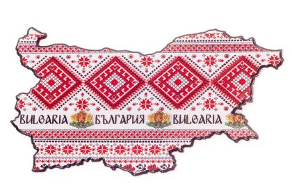Сувенирен магнит карта България- шевица