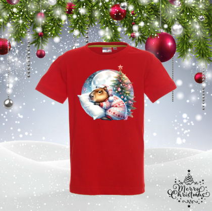 Детска коледна тениска - Капибара