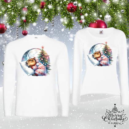 Комплект коледни блузи- Капибара