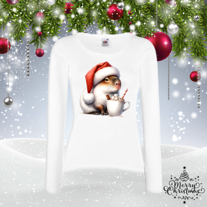 Дамска коледна блуза- Капибара