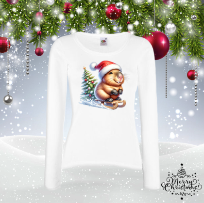 Дамска коледна блуза- Капибара