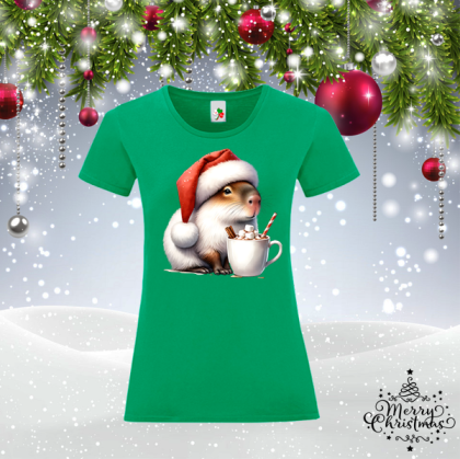 Коледна забавна тениска-  Капибара