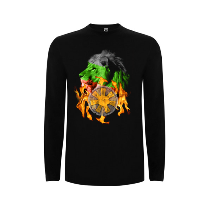 Черна  детска блуза-  Лъв с розета