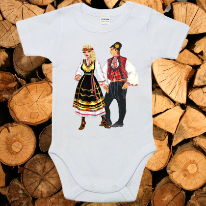 Бебешко боди  с народни мотиви.