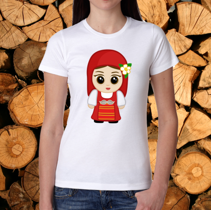 Дамска тениска  народни мотиви.