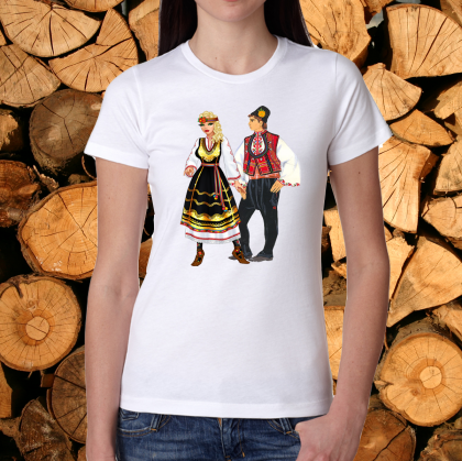 Дамска тениска  народни мотиви.