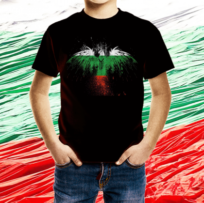 Детска черна патриотична тениска - Орел