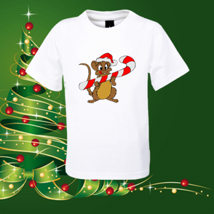 Детска коледна тениска Мишле