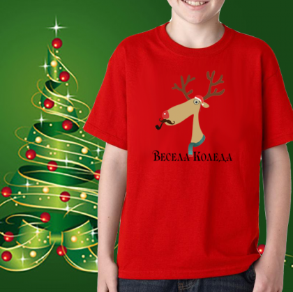 Детска коледна тениска Елен
