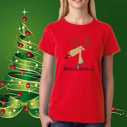 Дамска коледна тениска