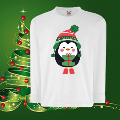 Детска коледна блуза-Пингвин